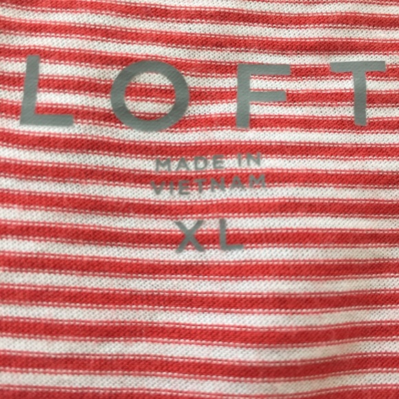 Loft pinstripe ruffle sleeve square neck tee - Picture 6 of 7